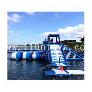 Water Park Equipment Exciting Inflatable Water Jumping Tower with Blob for Kids And Adults