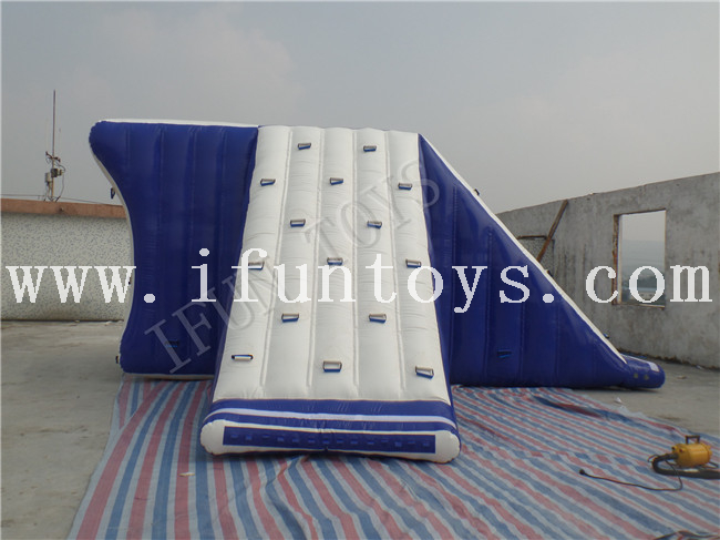 Water Park Toys Floating Inflatable Jumping Tower / Climbing Water Tower with Slide for Summer
