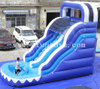 Inflatable Blue Water Slide with Pool / Background Waterslide Inflatable for Kids