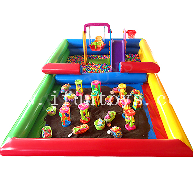 Portable Inflatable Children Play Sand Pool for Kindergarten / Inflatable Sand Pool Soft Play Center Ocean Ball Pit for Kids