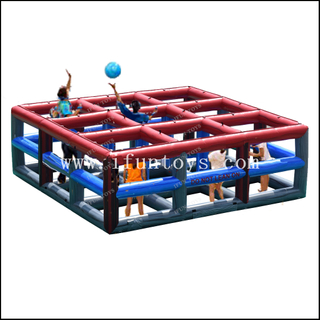 Interactive Team Sport Game Inflatable 9 In the Air Volleyball / 9 Square Volleyball Inflatable Sport Game for Kids and Adults