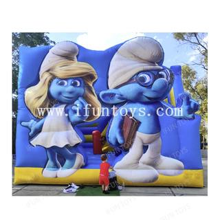 The Smurfs Bouncer Inflatable Jumping Trampoline Bouncy House with Slide Combo