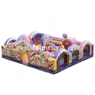 Candy Land Toddler Yard Inflatable Soft Play Zone Jumping Bouncer House Fun City for Amusement Park