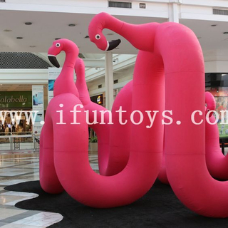 Outdoor inflatable Trade show events supermarket Decoration bird/ red flamingo tube arch tunnel for advertising