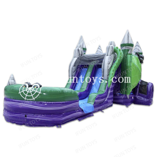 Monster Dragon Dual Lane Combo Soft Playground Inflatable Jumping Bouncy House with Slide And Pool for Kids And Adults