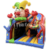 Circus Theme Combo Inflatable Clown Curve Bouncer and Slide Soft Play House Jumping Bouncer for Carnival