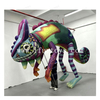 Professional Handheld Inflatable Lizard Puppet with 3 Operating Poles Giant Moving Chameleon Parade Balloon Advertising Mascot
