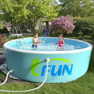 Portable Inflatable Drop Stitch Pool Heavy Duty DWF Outdoor Foldable Swimming Pool for Adults & Kids Above Ground Pool with Integrated Filter Connections