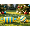 Custom Giant PVC Inflatable Christmas Candy Cane Lollipop Ornament Ball Set for Holiday Mall Stage Ceiling Hanging Decoration