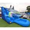 Durable Outdoor Inflatable Shark Slide with Detachable Water Pool 2 in 1 Wet and Dry Water Slide for Backyard & Event Hire