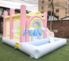 Pastel Macaron Rainbow Inflatable Bouncer Combo with Ocean Ball Pit and Slide Commercial Grade Inflatable Jumping Castle for Kids Party
