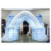 Winter Theme Ice Carving Castle Inflatable Archway with LED Light for Christmas Holiday Event Party