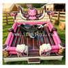 Pink Inflatable Mechanical Bull Rodeo Mat Outdoor Inflatable Cowboy Cowgirl Mechanical Bull Ride For Party Rental Business