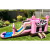 Pink Western Cowgirl Inflatable Bounce House Slide Combo With Detachable Water Pool PVC Tarpaulin Inflatable Bouncer For Party Rental