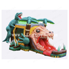 Jurassic Theme Inflatable Roaring Dinosaur Dual Lane Combo Inflatable Bouncer Castle with Slide and Pool for Birthday Party