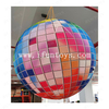 Multicolor Large Inflatable Hanging Disco Mirror Ball LED Light Filled Oxford Material Balloon Digital Printing Christmas Party