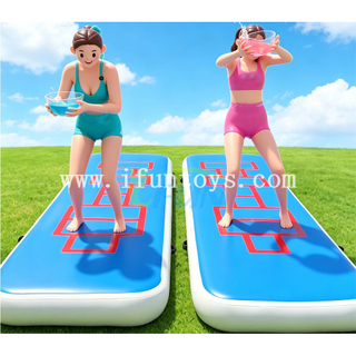 Inflatable Slippery Hopscotch Mat Water Game Air Track Slip N Slide Runway Airtight DWF Gymnastics Air Track Floor Mat For Team Building Outdoor Event