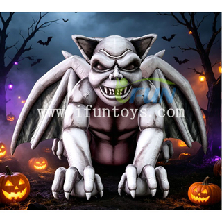 Spooky Halloween Decoration Large Inflatable Gray Stone Gargoyle Monster Vampire Bat Model Balloon for Haunted House Display