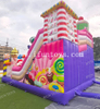 Commercial Grade Candy Land Inflatable Bounce House Slide Combo Candy Theme Bouncy Castle with Slide for Kids Party Rental