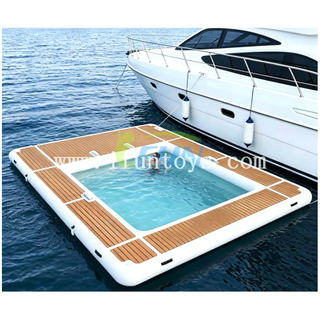 Custom Size Drop Stitch Inflatable Floating Yacht Ocean Pool Anti Jellyfish Net Sea Swimming Pool for Boat