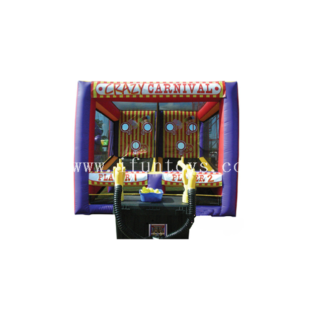 Crazy Carnival Shootout Inflatable Cannon Ball Air Blaster Shooting Game for sale