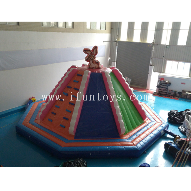 Inflatable Rock Climbing Slide / Inflatable Slide with Climbing Wall /colourful Inflatable Air Mountain with Slide for Kids Play