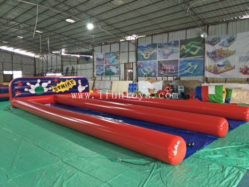 Inflatable bowling pin lanes /giant inflatable double lane bowling set alley sport games / inflatable bowling shooting sports
