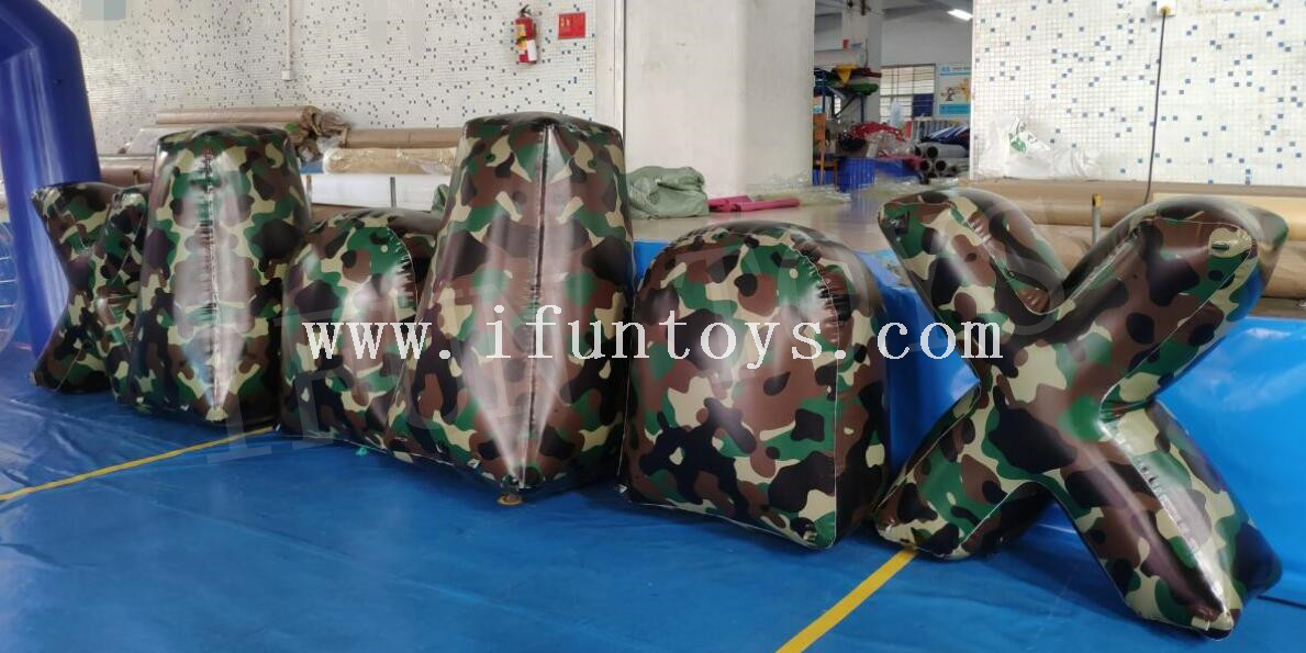 Inflatable Camouflage Paintball Bunker / Inflatable Paintball Barriers / Air Bunker for Outdoor Archery Games