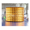 Gold Inflatable LED Light Curved Wall for Event Inflatable Portable Photo Booth Wall 