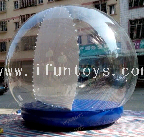 Christmas Decor Human Inflatable Snow Globe / Blow Up Transparent Bubble Globe Photo Booth for Event