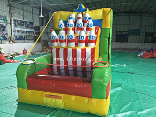 Indoor carnival game Inflatable Bottle Hoopla/Ring Toss Game/bottle scoring game for rentals