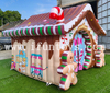 Xmas Themes Gingerbread House Inflatable Candy House Santa Grotto for Christmas Decoration