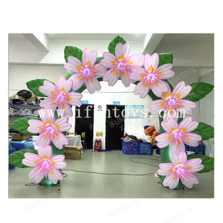 LED Light Outdoor Inflatable Flower Arch Inflatable Archway Welcome Arch for Event Entrance