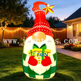 PVC Christmas LED Lighted Santa Claus & Snowman Balloon-4-6 ft Tall Manual Inflatable for Yard/Garden Decoration