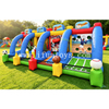PVC 4 in 1 Inflatable Sports Carnival Games 4 Lane Interactive Soccer Basketball Shooting Target Toss Game for Party Rental