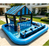 Giant Inflatable Swim Up Pool Bar Multi Person Floating Water Lounge Island Commercial Swimming Pool Bar Set with Canopy