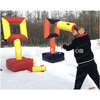 Interactive Inflatable Bombardier Rocket Toss Throwing Game for Team Building