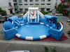  Kids playground inflables tobogan ocean theme water park polar bear penguin inflatable water slide with swimming pool 