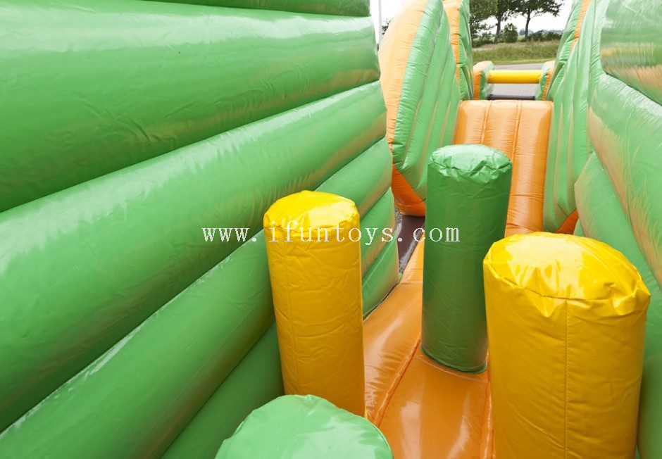 Commercial Inflatable safari Train Climb Tunnel Obstacle Course Bounce House/inflatable train obstacles racing for sale