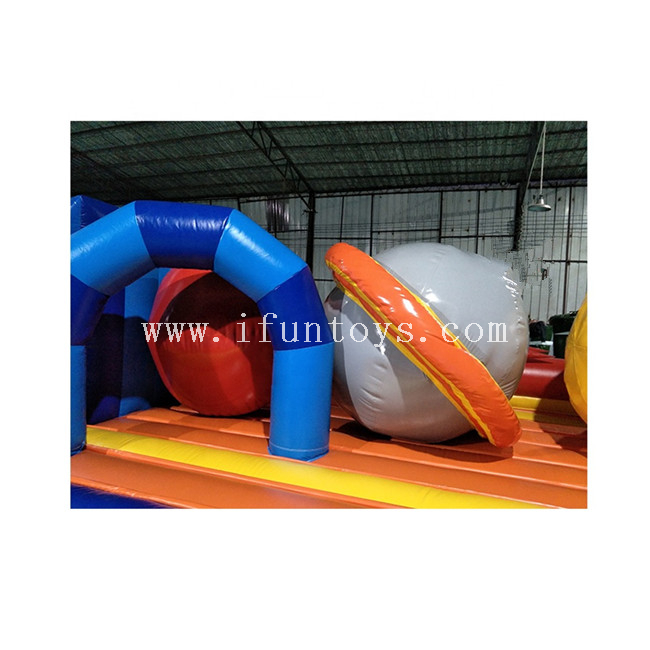 Inflatable Wipeout Big Baller Obstacle Game / Interactive Inflatable Bounds Leaps Sport Challenge Game for Kids And Adults