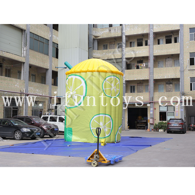 Outdoor Inflatable Lemonade Booth Stand / Lemonade Bar Tent with Air Blower