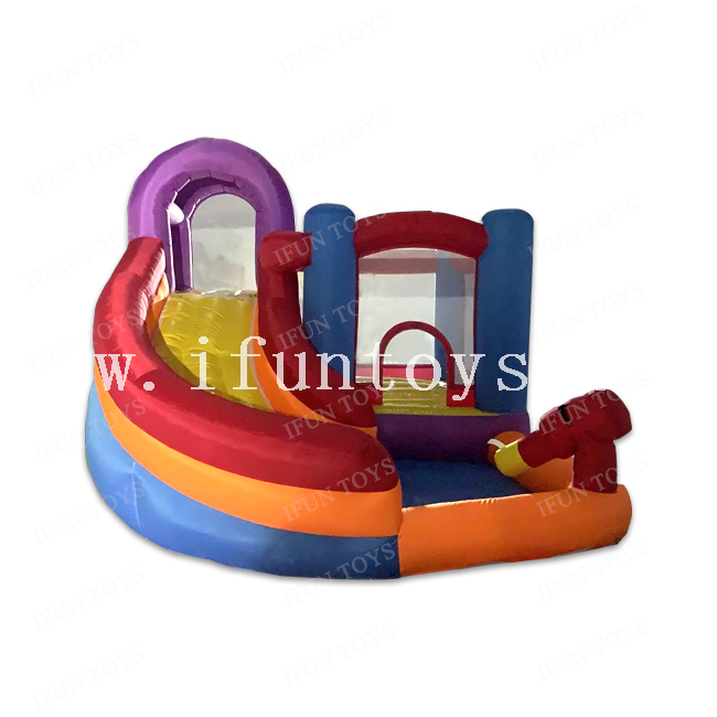 Outdoor Inflatable Kids Water Park Slide Bouncer with Water Pool and Toys Spray Gun / Climbing Wall for Backyard