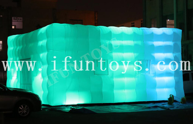 Giant LED Inflatable Marquee Inflatable Air Cube Tent House with Blower/Inflatable Lighting Tent for Party Event Exhibition Show