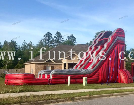 Fire N Ice Double Lane Inflatable Water Slide with Detachable Pool / Dual Lane Slide Inflatable Slip Slide with Water Pool