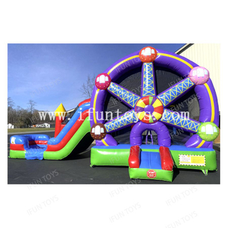 PVC Party Inflatable Ferris Wheel Bouncy Castle Outdoor Fun Inflatable Jumping House Slide Combo with Detachable Pool
