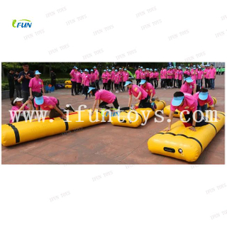 Outdoor play equipment jeu gonflable inflatable sail on the same tack/across bridge challenge games for team building