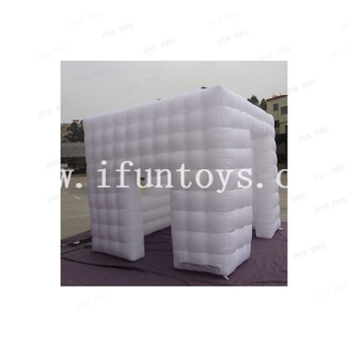 Cube Lighting inflatable fabric led outdoor video 360 photo booth enclosure backdrop white screen stand prop