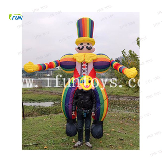 Cheap inflatable walking Clown Puppet cosplay suits/stilt walker costume for Carnival Parade
