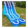 Marble Blue Dual Lane Double Pool Slide Inflatable Bouncer Slide with Detachable Pool for Kids And Adults