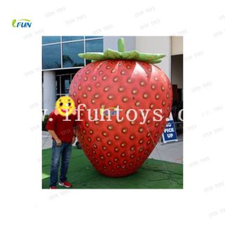 Giant Strawberry Inflatable Advertising Model With LED Lights Simulated fruit balloon for Promotion